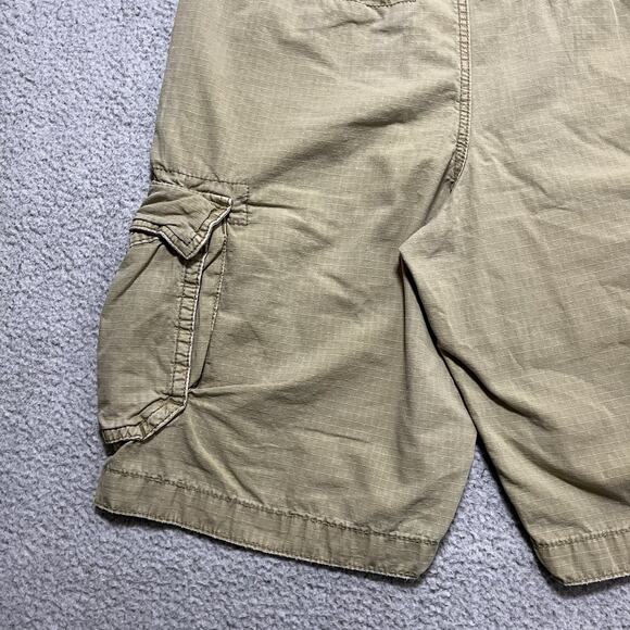 American Eagle Cargo Shorts Mens 30 Tan Khaki Ripstop Military Y2K Cotton Long - Picture 13 of 15